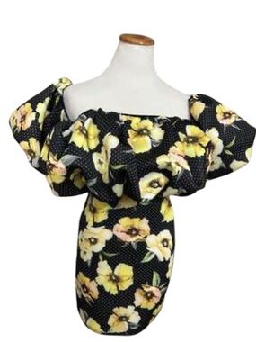 ASOS Design Floral Dot Off the Shoulder Bubble Dress-Size 14 US-NWOT